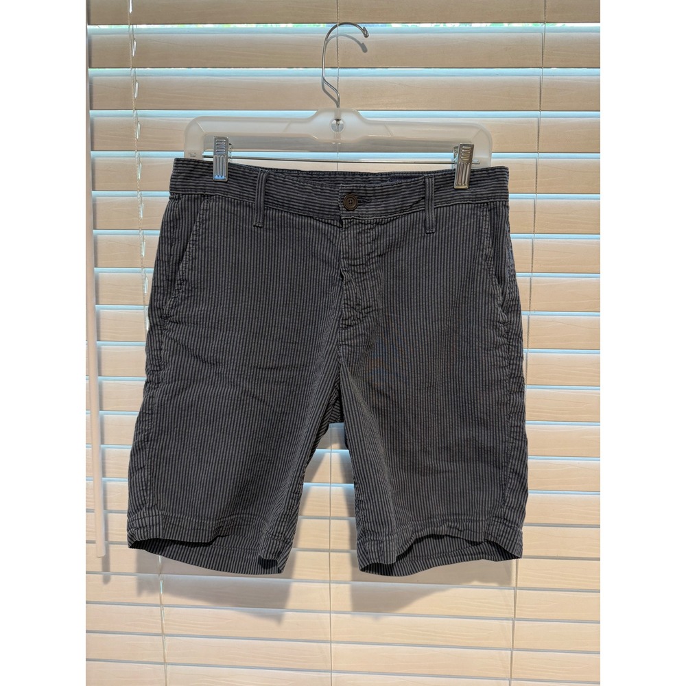 AG Adriano Goldschmied Wanderer Shorts Mens 30 Navy Blue‎ Striped Slim